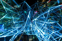 Abstract blue network