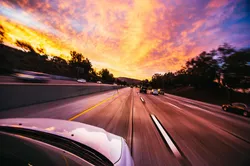 Car driving Fast on a Motorway