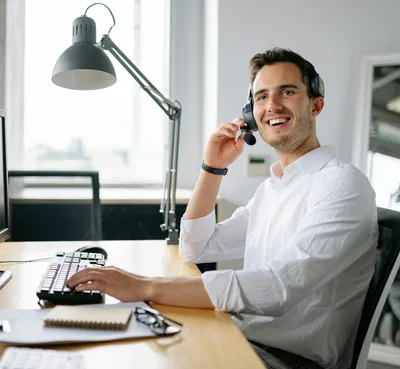 Person on a call 